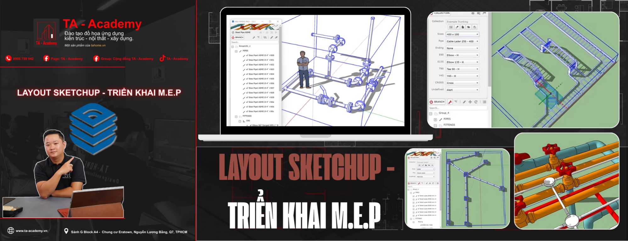 Layout  Sketchup - Triển khai M.E.P