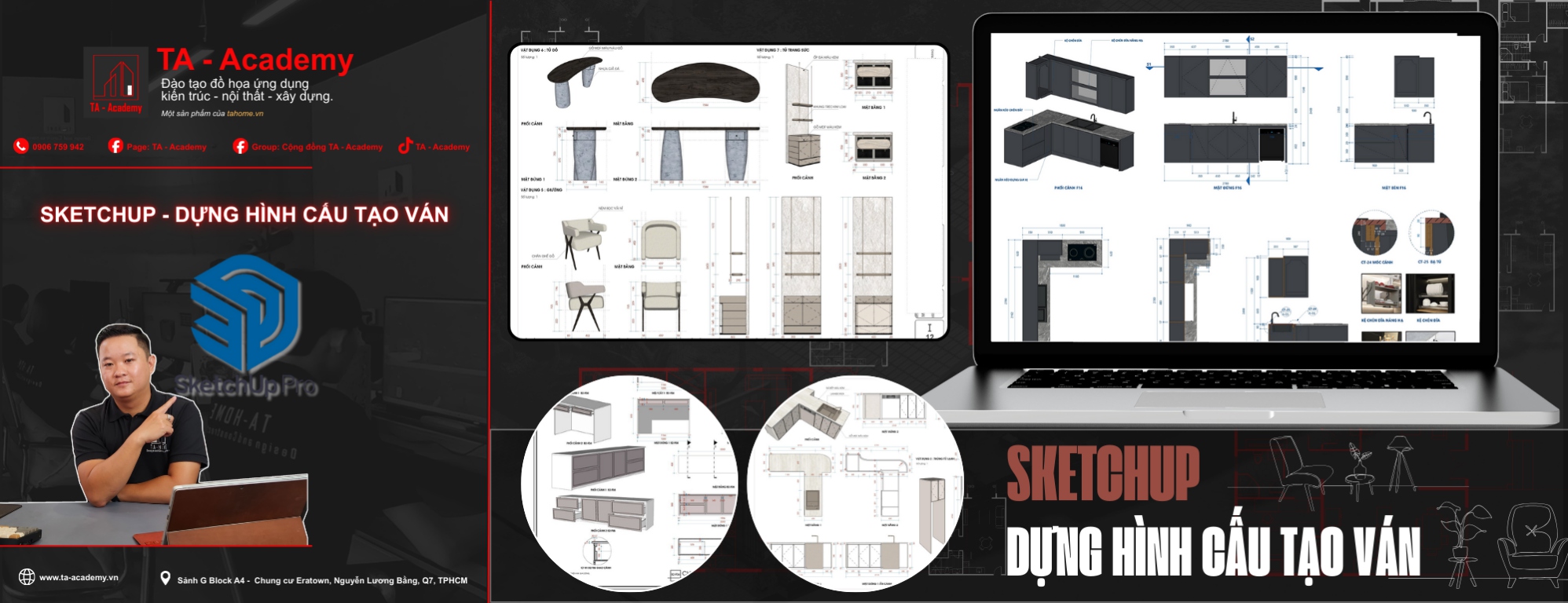 Sketchup - Dựng Hình Cấu Tạo Ván