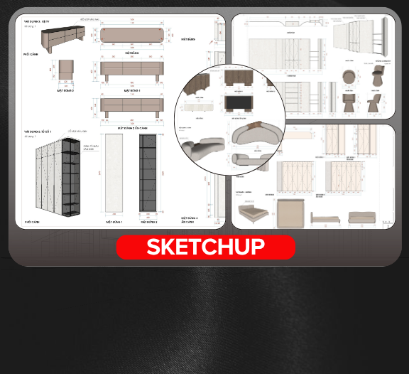 Sketchup - Dựng Hình Cấu Tạo Ván